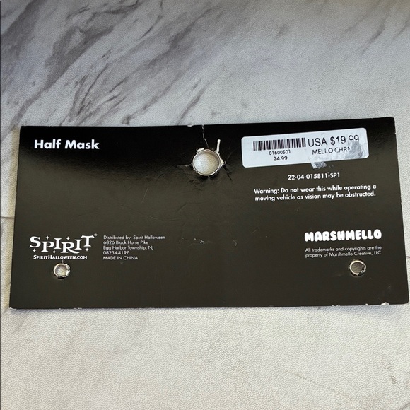 MARSHMELLO Spirit Black Half Mask DJ MARSHMALLOW HEAD - Picture 2 of 11